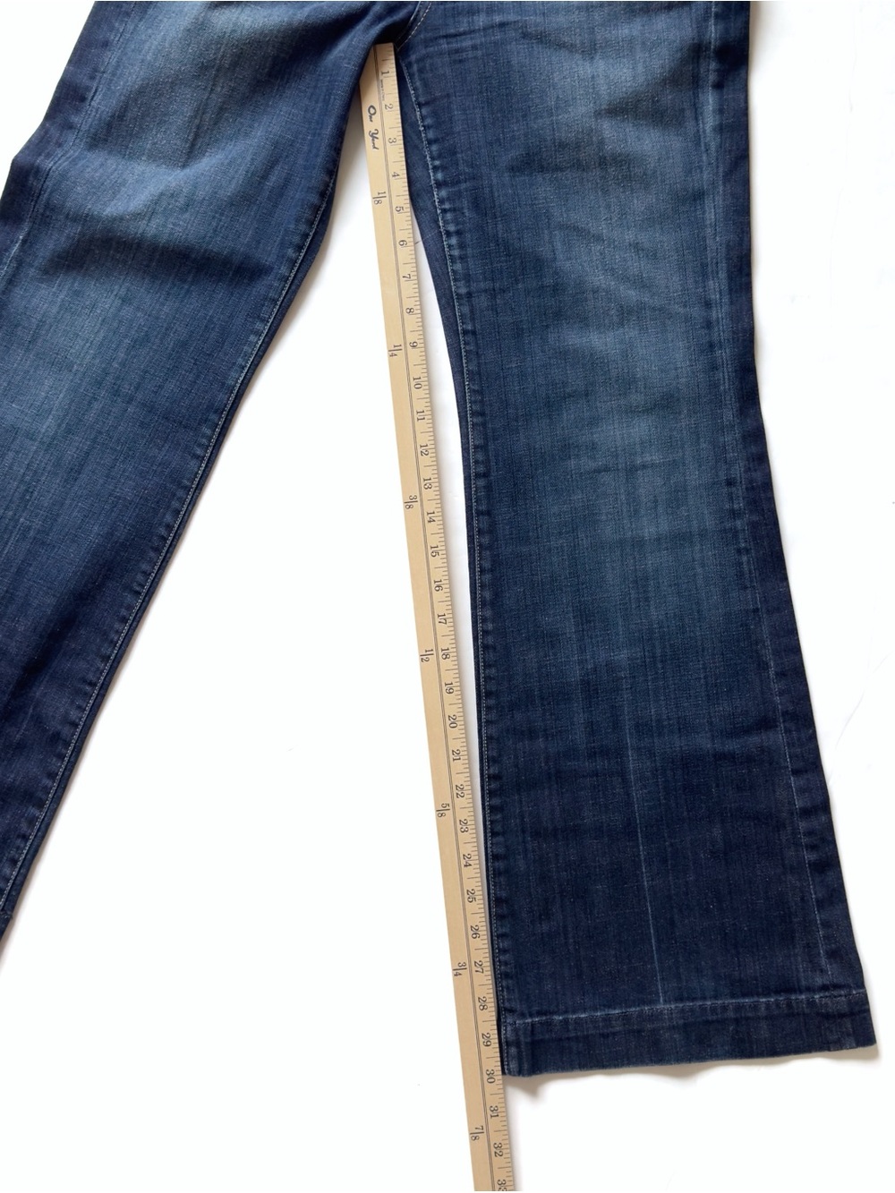 7 For All Mankind Dojo Jeans Womens 30 Flare Wide Leg Boho Dark Wash Denim - Picture 11 of 13